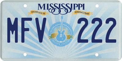 MS license plate MFV222