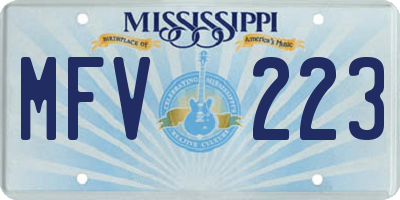 MS license plate MFV223
