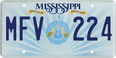 MS license plate MFV224