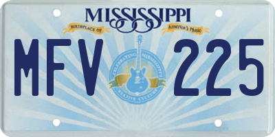MS license plate MFV225