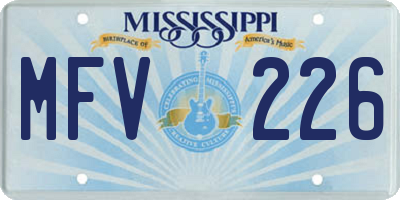 MS license plate MFV226