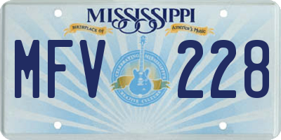 MS license plate MFV228