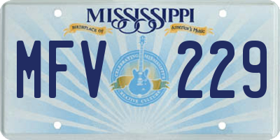 MS license plate MFV229