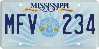 MS license plate MFV234