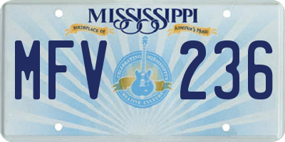 MS license plate MFV236