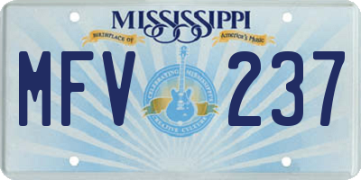 MS license plate MFV237