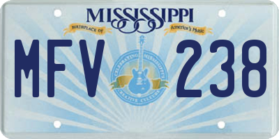 MS license plate MFV238