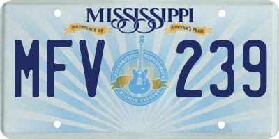 MS license plate MFV239