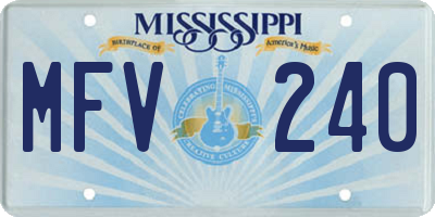 MS license plate MFV240