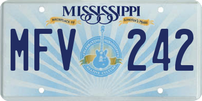 MS license plate MFV242