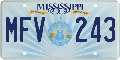 MS license plate MFV243