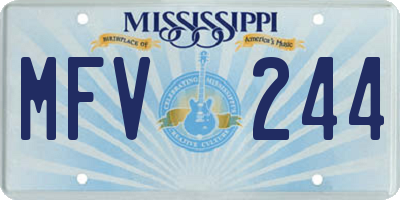 MS license plate MFV244