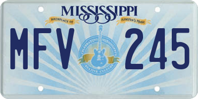 MS license plate MFV245
