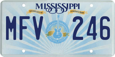 MS license plate MFV246