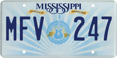 MS license plate MFV247