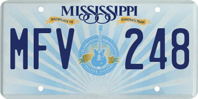 MS license plate MFV248