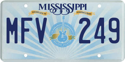 MS license plate MFV249