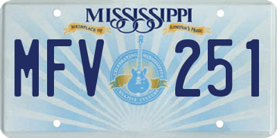 MS license plate MFV251