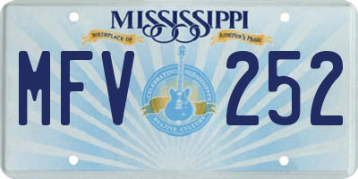 MS license plate MFV252