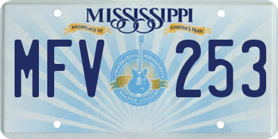 MS license plate MFV253