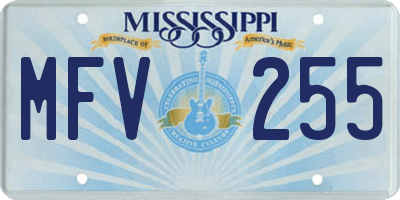 MS license plate MFV255