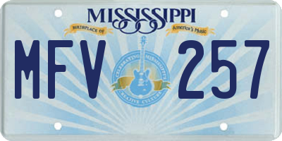 MS license plate MFV257