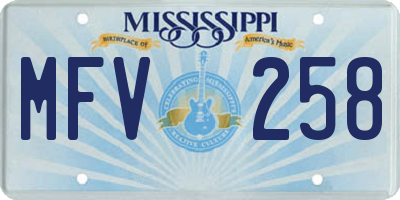 MS license plate MFV258