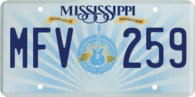 MS license plate MFV259