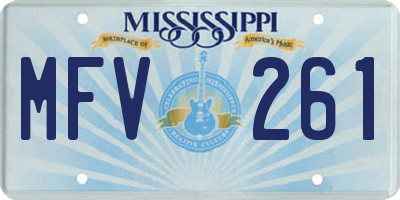 MS license plate MFV261