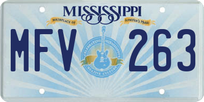 MS license plate MFV263