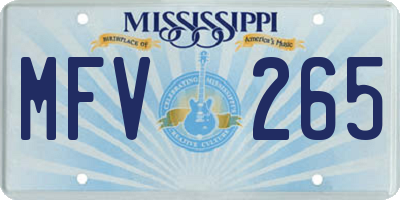 MS license plate MFV265