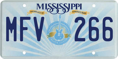 MS license plate MFV266