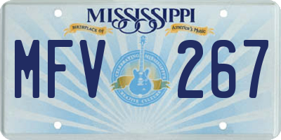MS license plate MFV267