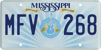 MS license plate MFV268