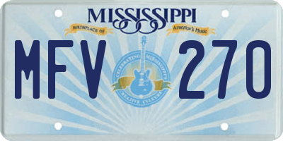 MS license plate MFV270