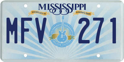 MS license plate MFV271