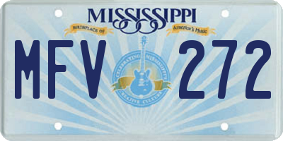 MS license plate MFV272