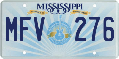 MS license plate MFV276