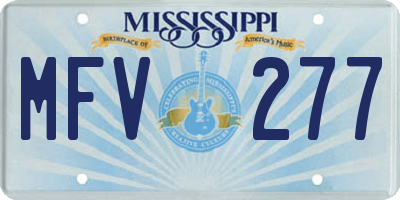 MS license plate MFV277