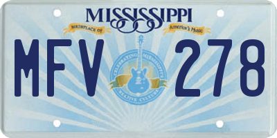 MS license plate MFV278