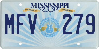 MS license plate MFV279
