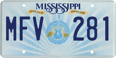 MS license plate MFV281