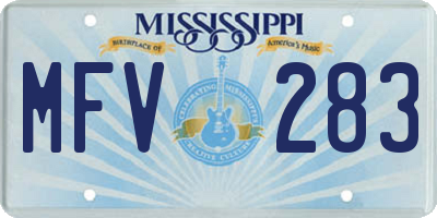 MS license plate MFV283