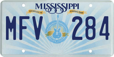 MS license plate MFV284
