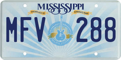 MS license plate MFV288