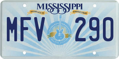 MS license plate MFV290
