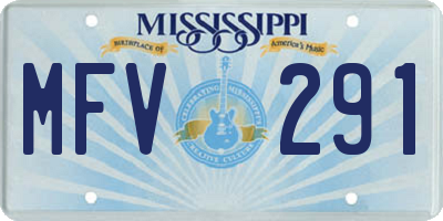 MS license plate MFV291