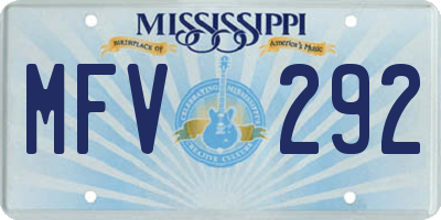 MS license plate MFV292