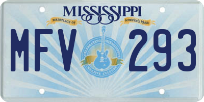 MS license plate MFV293