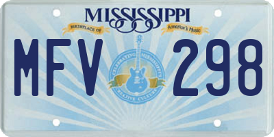 MS license plate MFV298